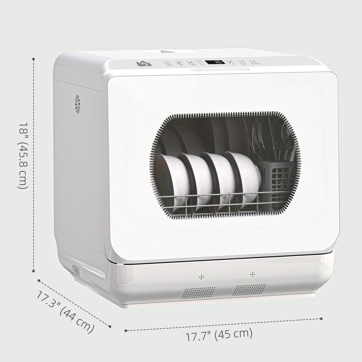 Portable Dishwasher, Counter Dishwasher with 4 Place Settings, 5 Washing Programs, Air-Dry Function, 6L Water Tank