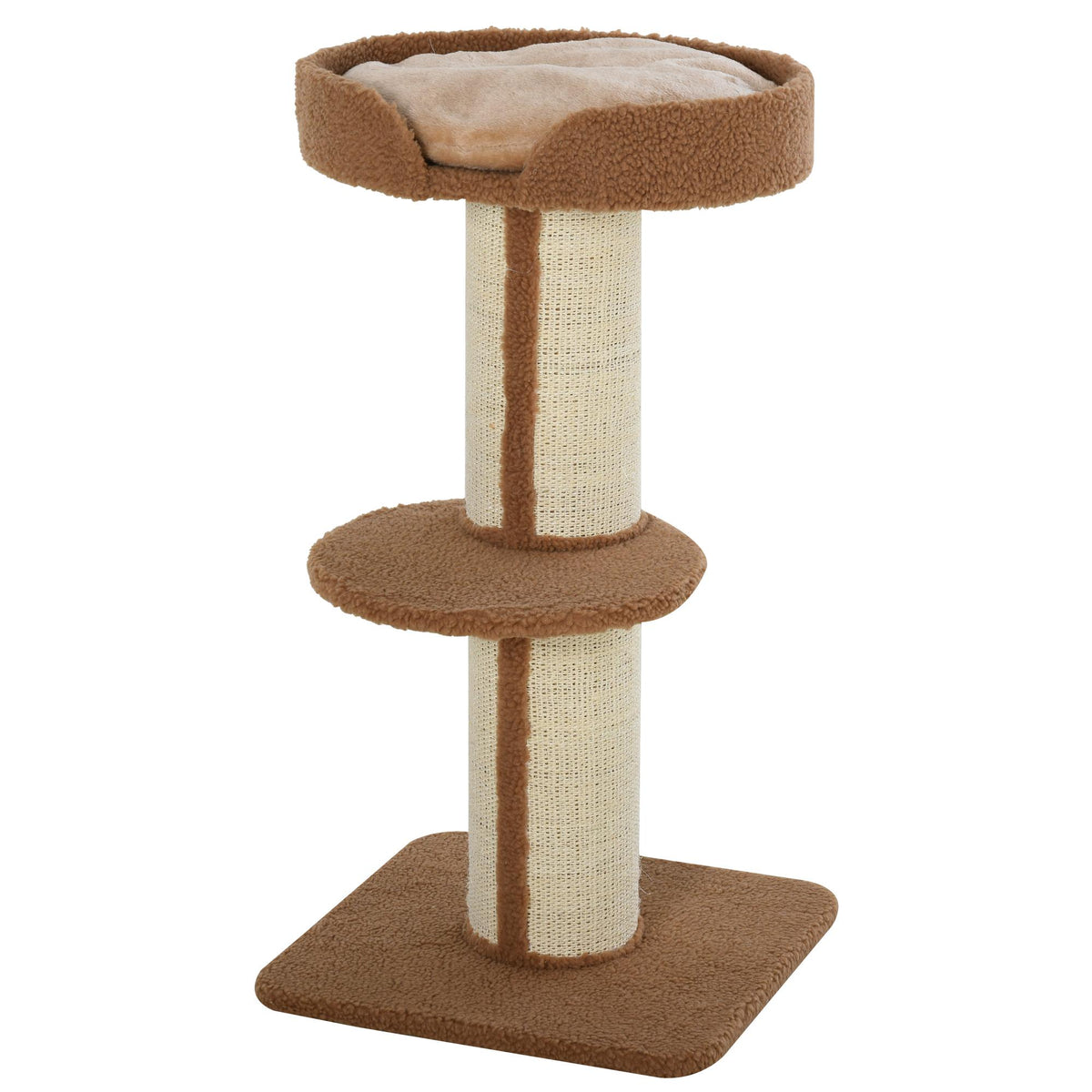 Cat Tree Kitty Tower with Sisal Mat Scratching Post, Cat Bed, Cushion, Perch, 18" x 18" x 36", Brown