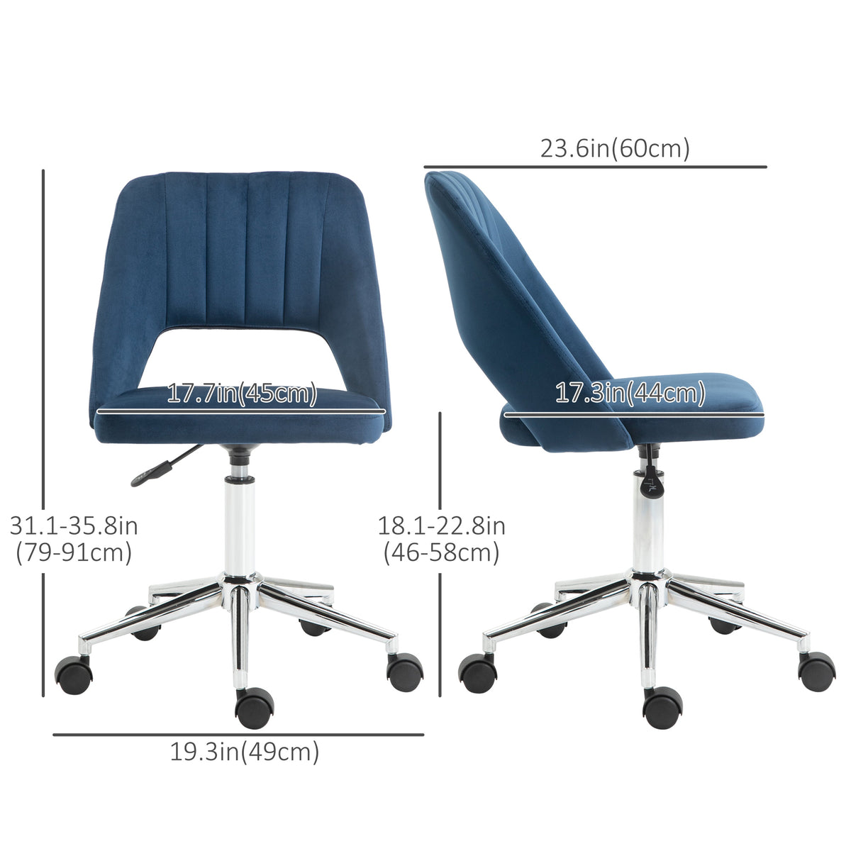 Mid Back Office Chair Velvet Fabric Swivel Scallop Shape Computer Desk Chair, Green – view 30