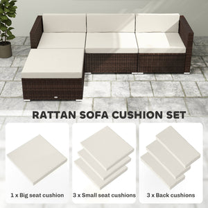 Patio Furniture Cushions Water-Repellent Outdoor Loveseat Cushion Removable Covers 23.6" x23.6", Cream – view 6