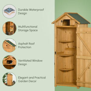 30" x 21" x 71" Garden Storage Shed, Sheds & Outdoor Storage Outdoor Workshop Yard Tool Utility Storage – view 14
