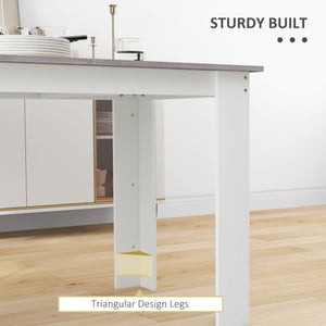 47" Kitchen Table for 4-6 People, Dining Table with Wood Effect for Dining Room, Black