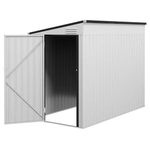 4' x 8' Outdoor Storage Shed Lean to Shed Outdoor Metal Tool Shed with Lockable Door and Air Vents – view 8