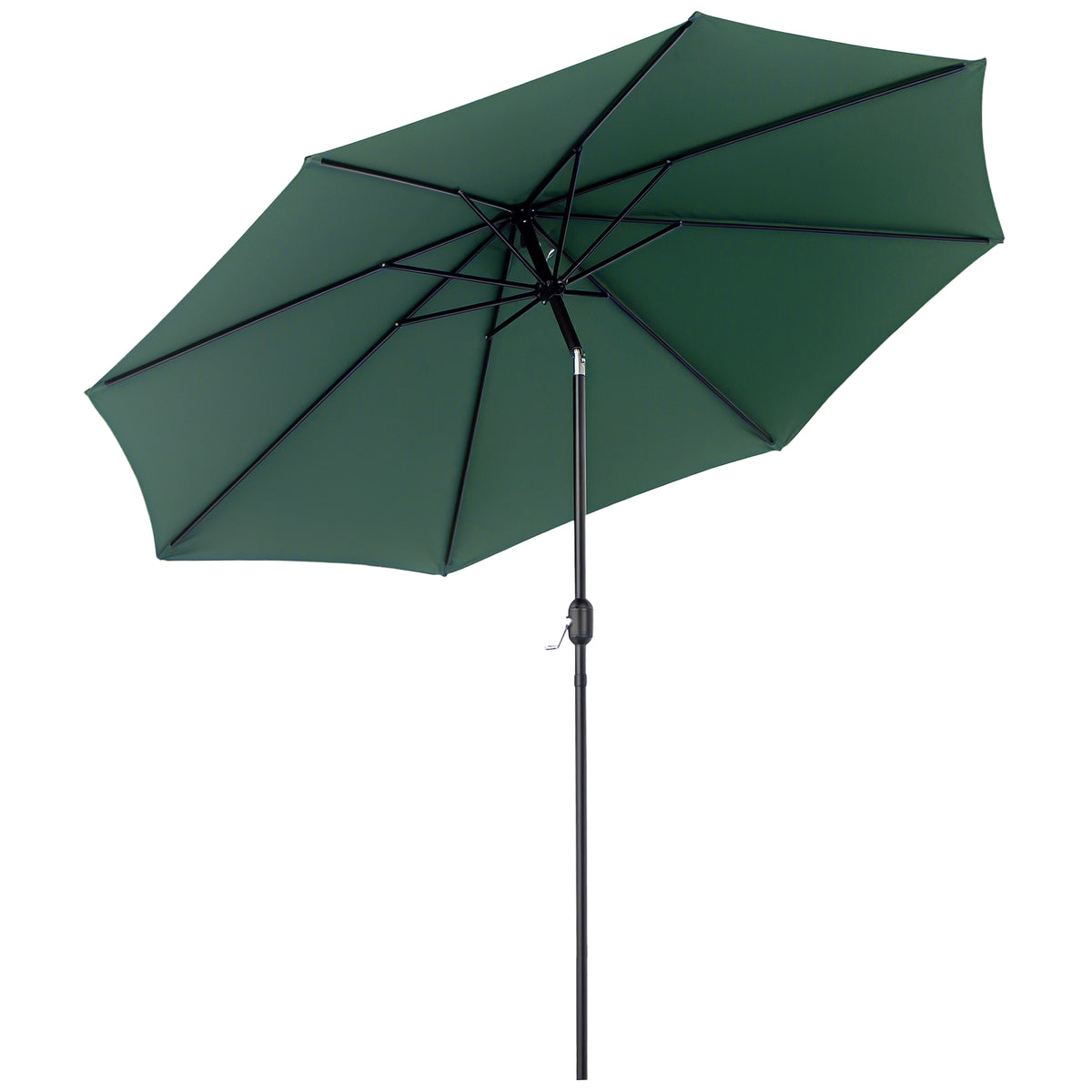 10' x 8' Round Market Umbrella, Patio Umbrella with Crank Handle and Tilt, Outdoor Parasol for Garden, Blue – view 22