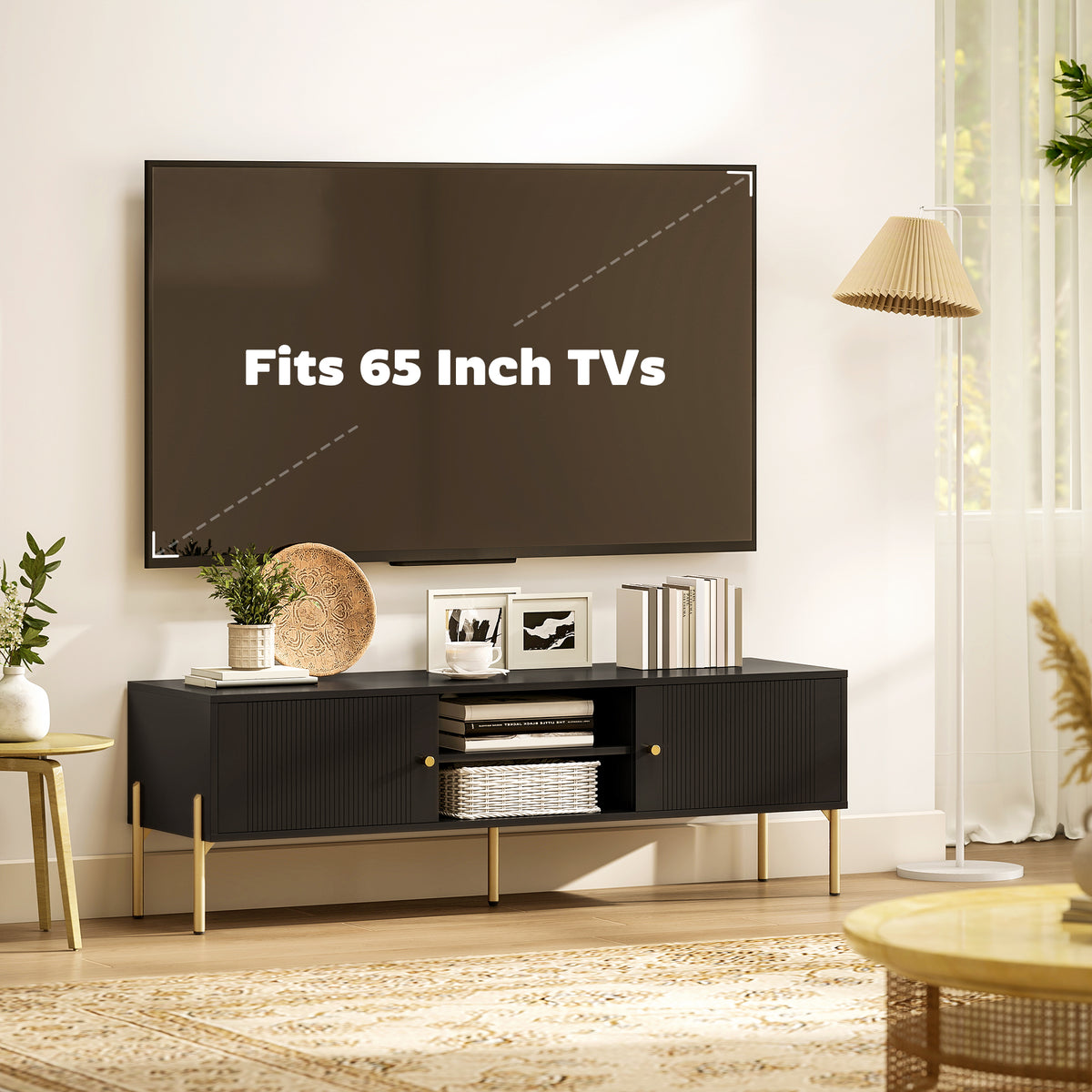 TV Stand for TVs up to 65", Entertainment Center with 2 Open Shelves – view 5