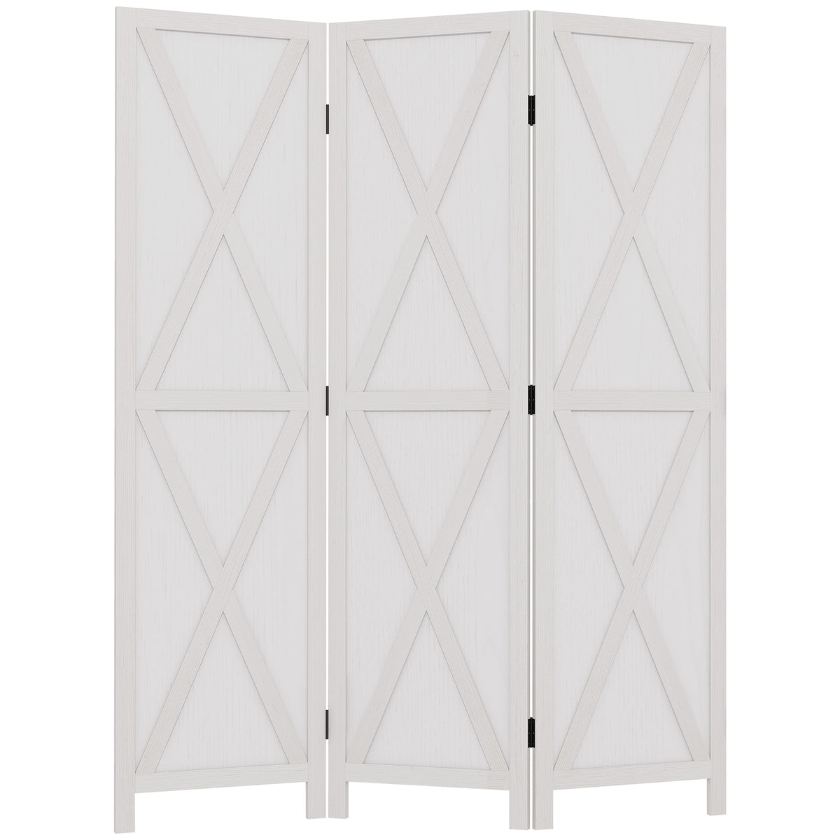 4-panel Wall Partition Farmhouse Room Separator with Foldable Design Wooden Frame 5.6FT, Walnut – view 15