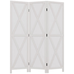4-panel Wall Partition Farmhouse Room Separator with Foldable Design Wooden Frame 5.6FT, Walnut – view 15