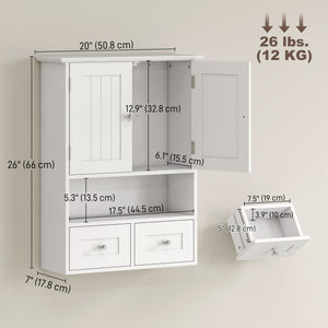 Bathroom Wall Cabinet, Medicine Cabinet, Over Toilet Storage Cabinet with Shelf and Drawers for Hallway – view 5