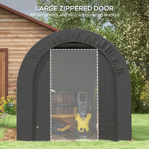 5' x 8' Outdoor Storage Shed, Heavy Duty Galvanized Steel Portable Shed for Bike, Motorcycle, Garden Tools – view 26