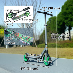 Qaba Kick Scooter for Kids Ages 6-12 with Adjustable Height, Rear-Fender Brake, 200mm Big Wheel, Foldable Design