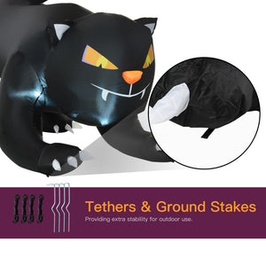 4Ft Tall Halloween Inflatable Black Cat Airblown Outdoor Yard Decoration Holiday Garden Decor