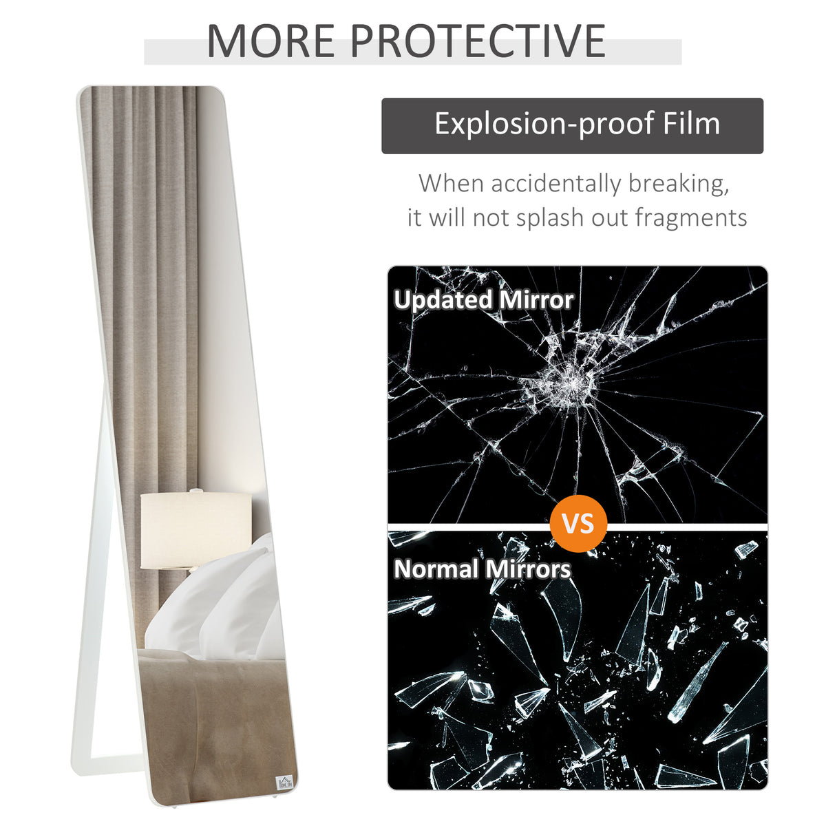 Full Length Mirror for Bedroom, Free Standing Dressing Mirror, Wall Mirror with Wood Frame, 15" x 61" – view 13