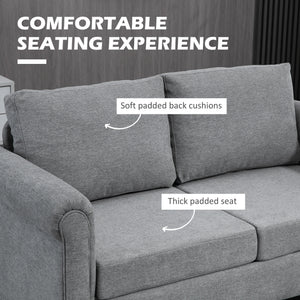 Vintage Loveseat, Upholstered Love Seat Furniture, Chenille-feel Fabric 2 Seater Sofa Couch with Rolled – view 17