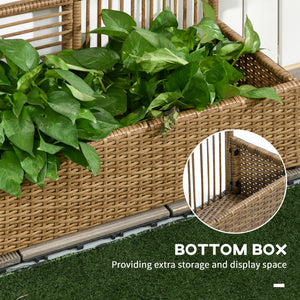 Raised Garden Bed with Lattice Trellis, Rattan Outdoor Planter with Storage for Garden, Patio, Balcony – view 11