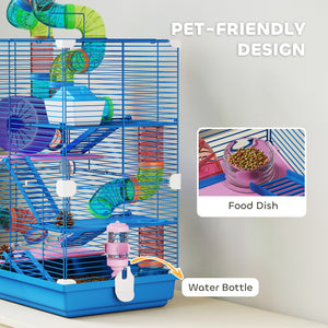 5 Tiers Hamster Cage Portable with Exercise Wheels Play Tube Water Bottle Dishes House Ladder for Gerbils – view 11