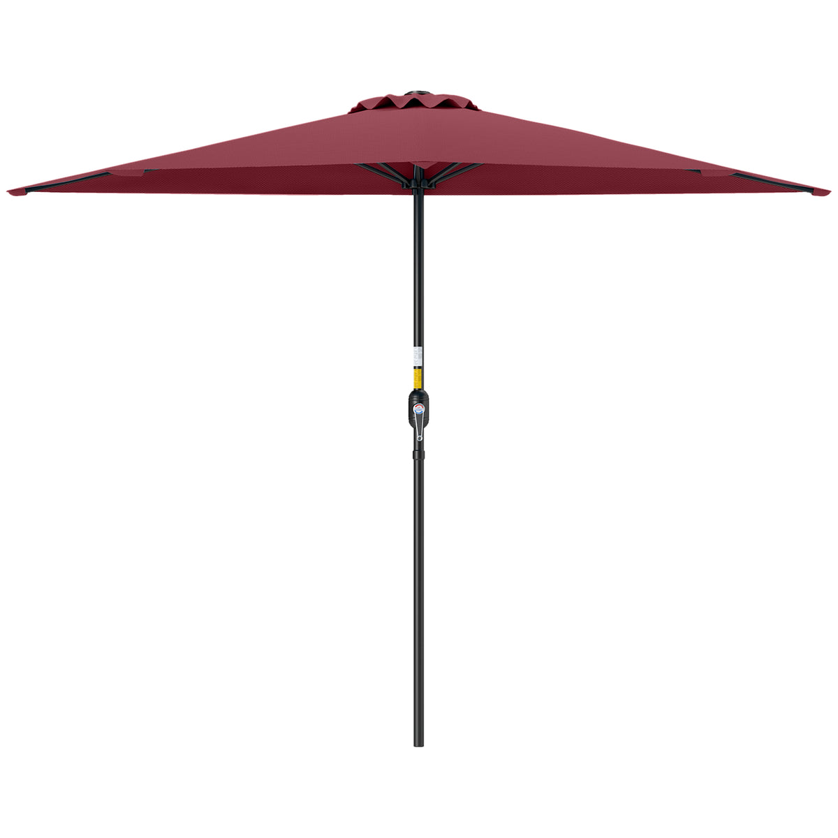 9ft Half Patio Umbrella Round Balcony Umbrella Waterproof Window Sun Shade w/ 5 Ribs Beige