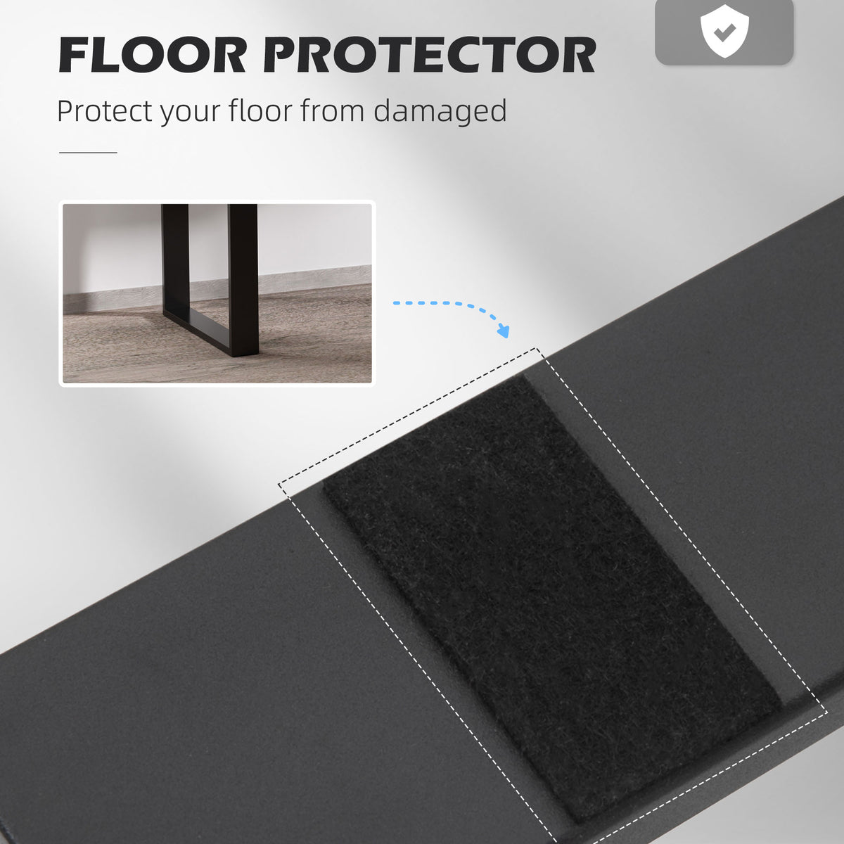 Metal Table Legs Set of 2, Square DIY Furniture Table Legs with Screws and Floor Protectors