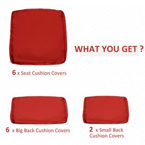 Outdoor 14pc Patio Rattan Sofa Set Cushion Polyester Cover Replacement Set - No Cushion Included Beige – view 27