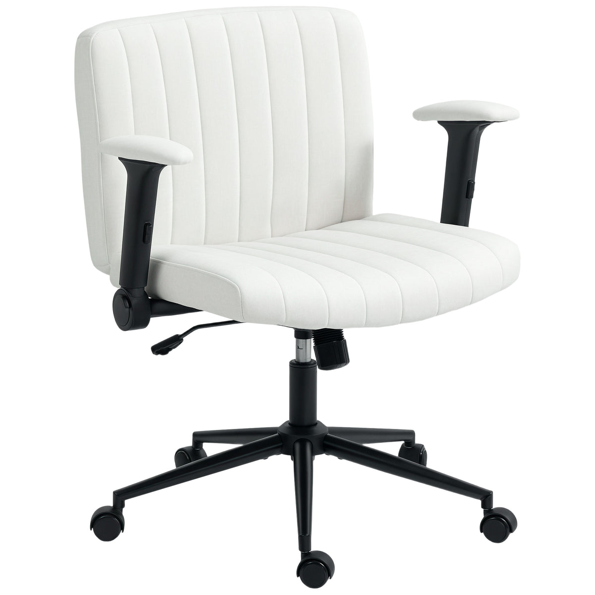 Criss Cross Chair with Flip-up Armrests, Wheels, Wide Office Chair with Adjustable Height, Tilting