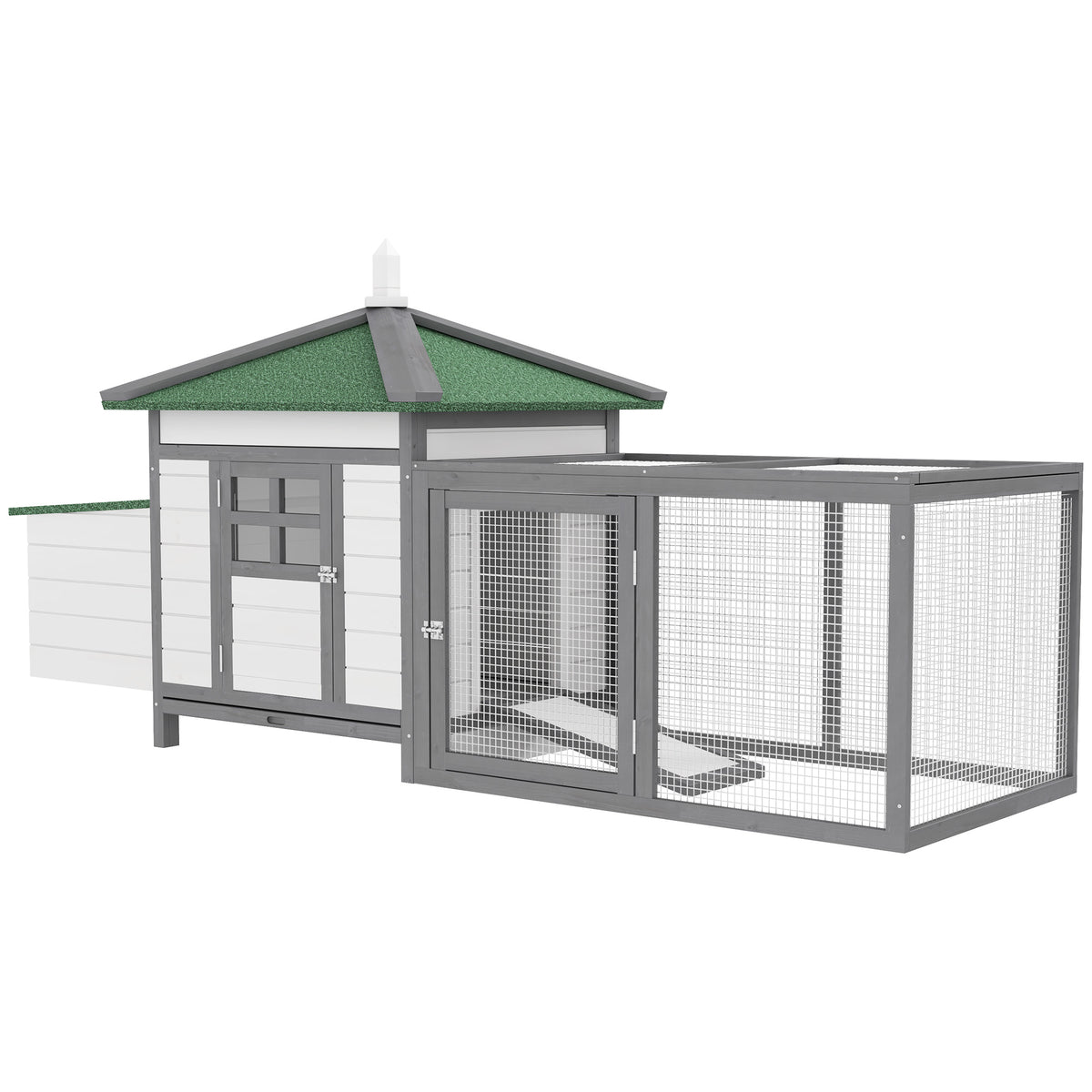 77" Chicken Coop Hen House Rabbit Hutch Poultry Cage Pen Outdoor Backyard with Nesting Box Run Natural – view 15