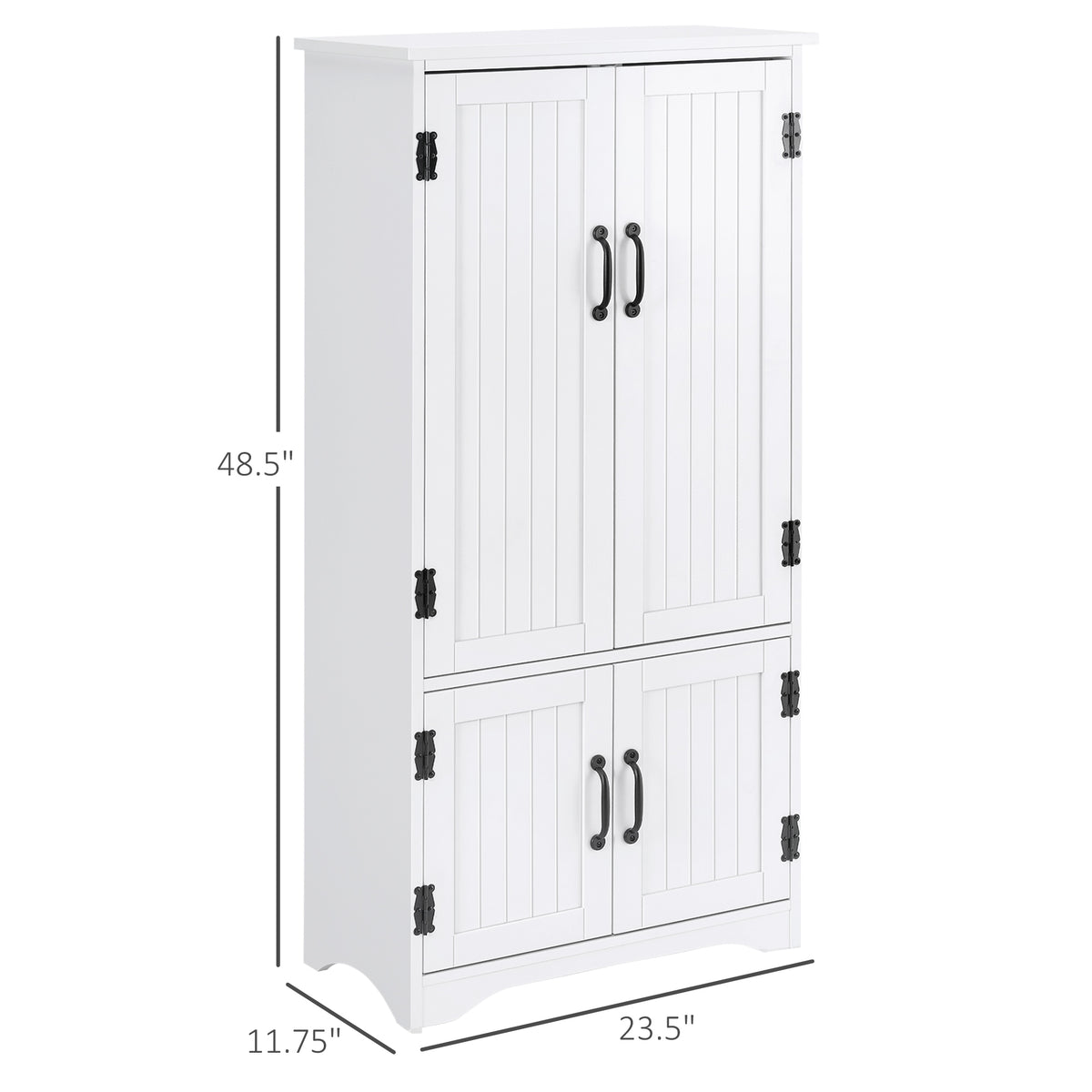 48" 4-Door Storage Cabinet Multi-Storey Large Space Pantry with Adjustable Shelves Black – view 30