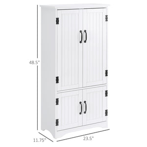48" 4-Door Storage Cabinet Multi-Storey Large Space Pantry with Adjustable Shelves Black – view 30