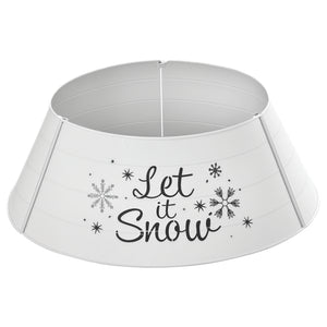 Metal Christmas Tree Collar, 26 Inch Round Christmas Tree Ring for Home Holiday Decoration, White