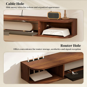 47" Floating TV Stand for TVs up to 50 Inch, Wall Mounted Media Console with Flip Drawer and 2 Open – view 5