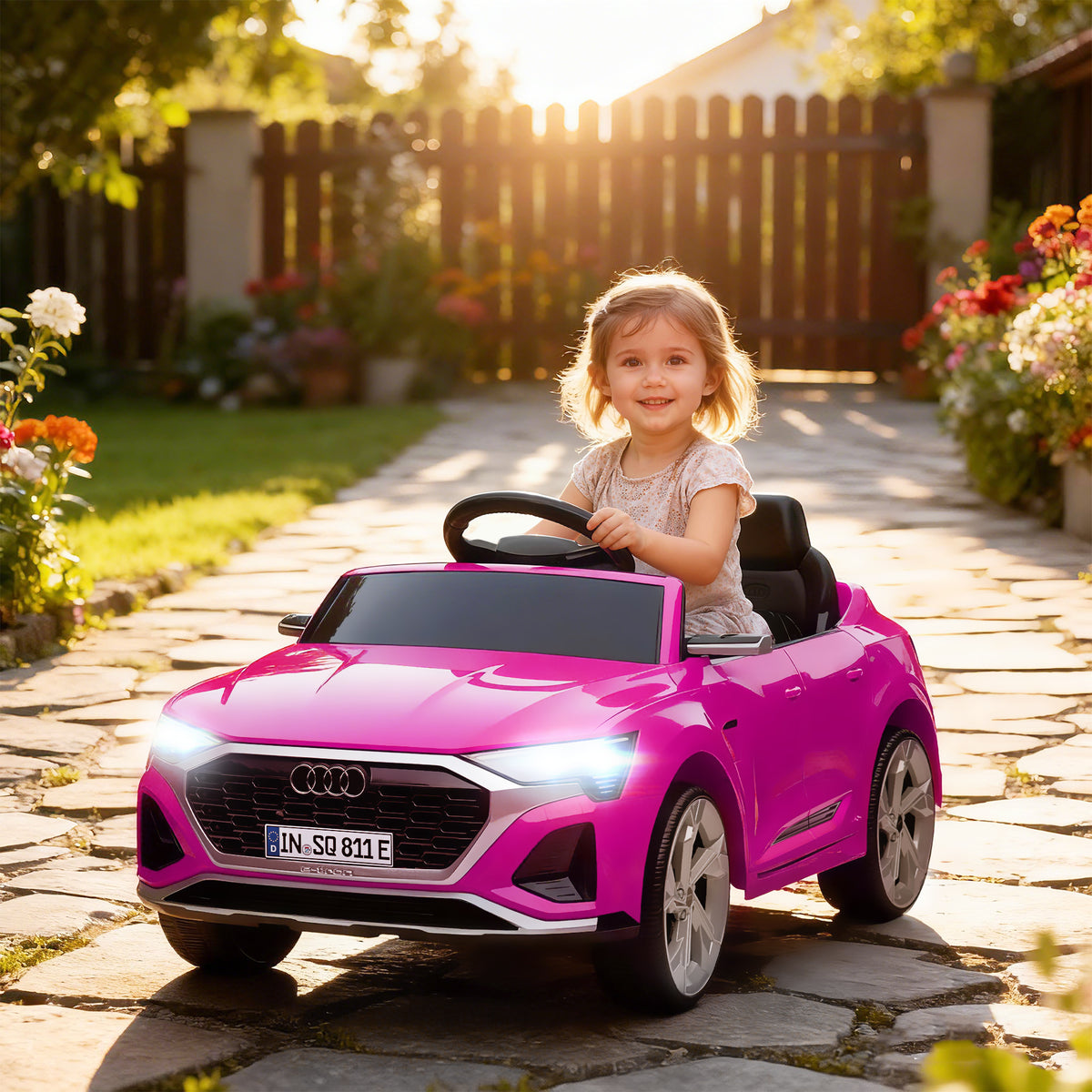 Qaba 12V Battery Powered Kids Electric Car, Audi Q8 etron Sportback Licensed Ride on Car w/ Remote Control