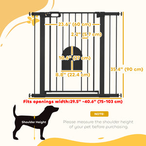 30"-52" Extra Wide Pet Gate Barrier with Small Door, 30"H Dog Gate with Safety Gate Barrier – view 23