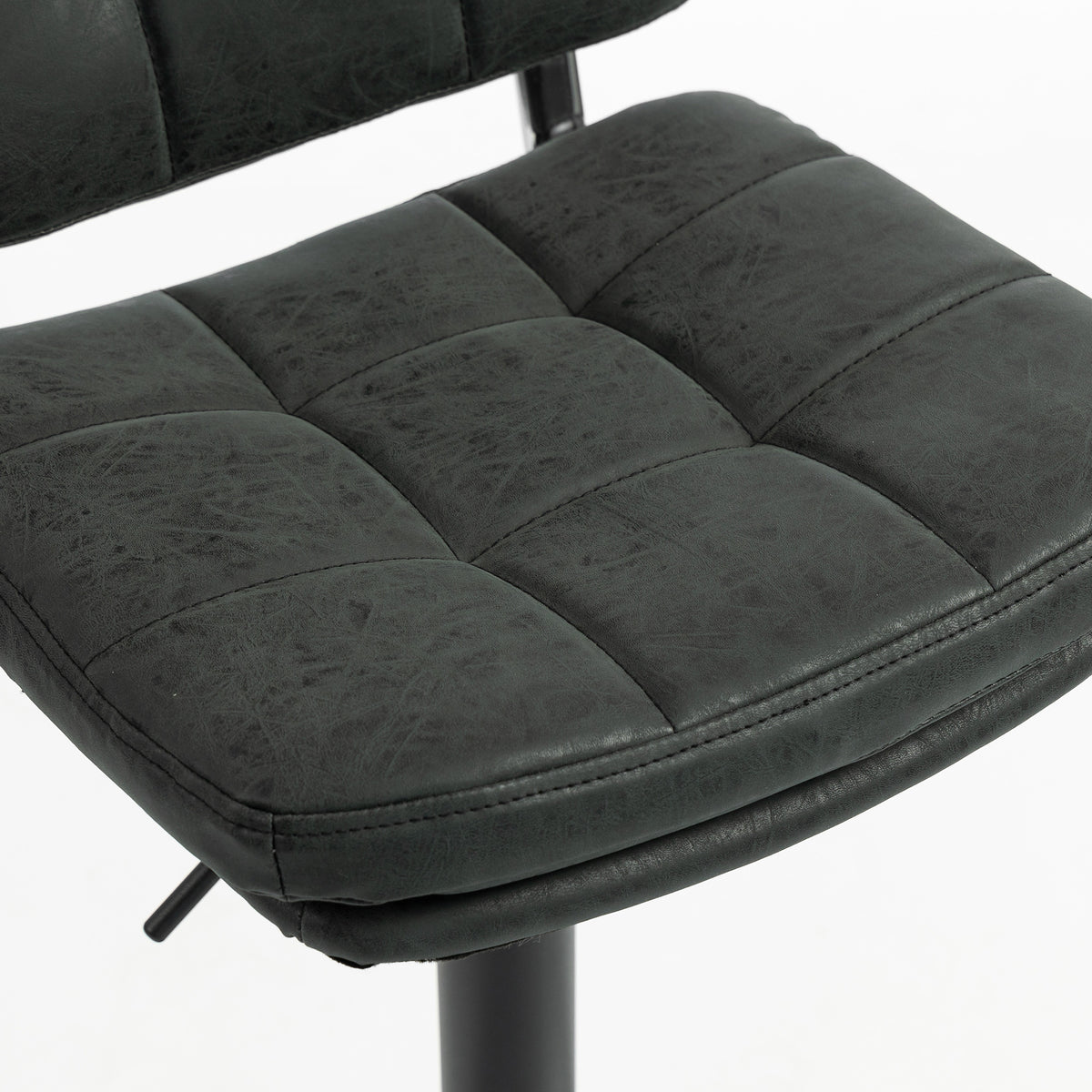 Bar Stools Set of 2, Swivel Counter Height Barstools with Adjustable Height, Back and Footrest, PU Leather Bar Chairs