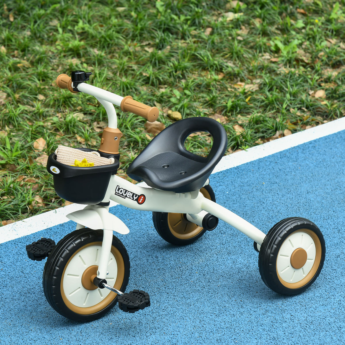 Qaba Tricycle for Toddler 2-5 Year Old Girls and Boys, Toddler Bike with Adjustable Seat, Basket, Bell