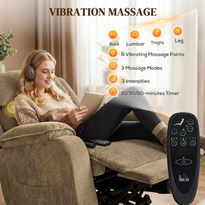 Power Recliner Chair with Massage, Electric Lift Chair for Elderly with Side Pockets, 2 Memory Positions – view 4