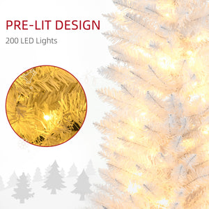 6' Pre Lit Artificial Pencil Christmas Trees, Xmas Tree with Realistic Branches and Warm White LED Lights – view 25