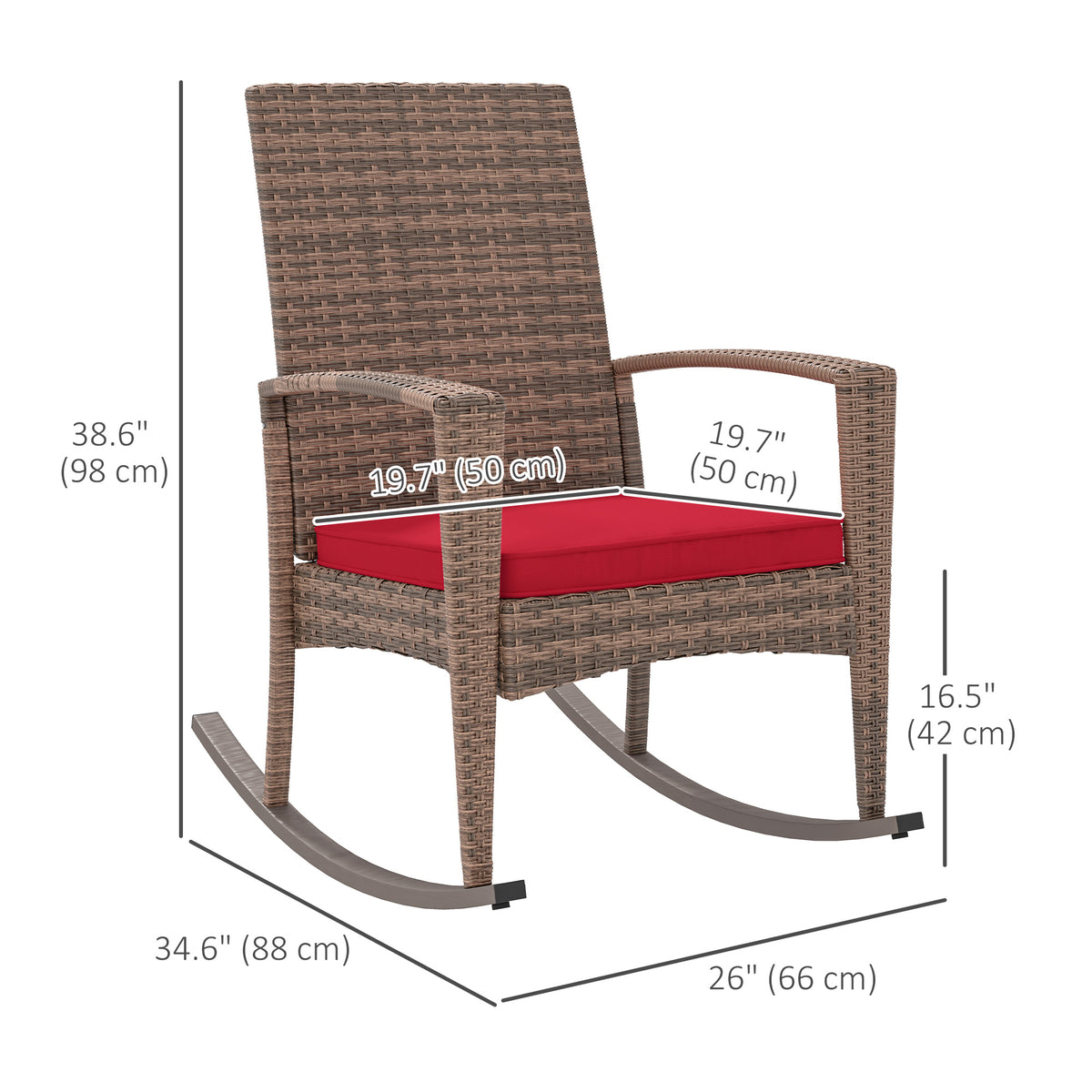 Outdoor PE Rattan Rocking Chair, Garden Glider Rocking Chair – view 3