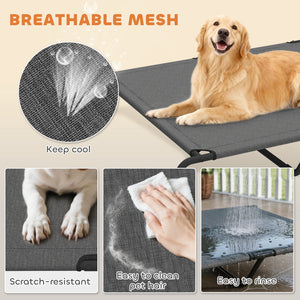 Elevated Dog Bed, Outdoor Dog Cot, Raised Dog Bed for Large Dogs with Breathable Mesh, Beige – view 11