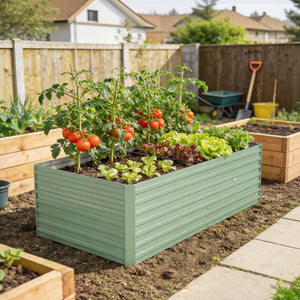 5' x 3' x 2' Raised Garden Bed, Galvanized Planter Box for Growing Flowers, Herbs and Vegetables, Black – view 49