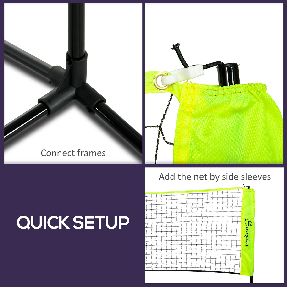 Soozier 10ft Badminton Net, Height Adjustable Outdoor Sports Net with Carry Bag, for Tennis, Pickleball and Volleyball