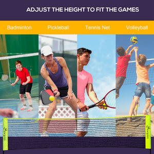 Soozier 10ft Badminton Net, Height Adjustable Outdoor Sports Net with Carry Bag, for Tennis, Pickleball and Volleyball