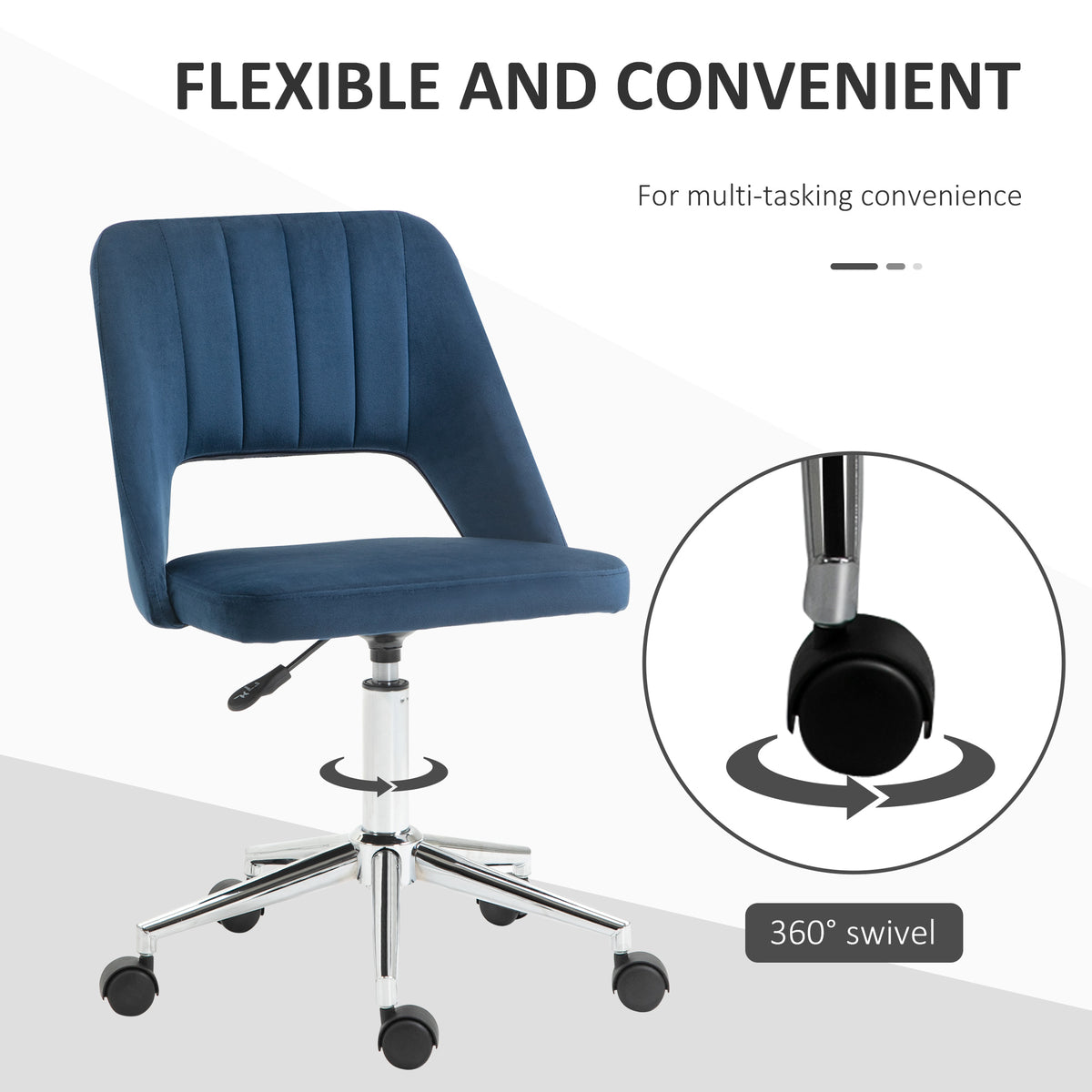 Mid Back Office Chair Velvet Fabric Swivel Scallop Shape Computer Desk Chair, Green – view 33