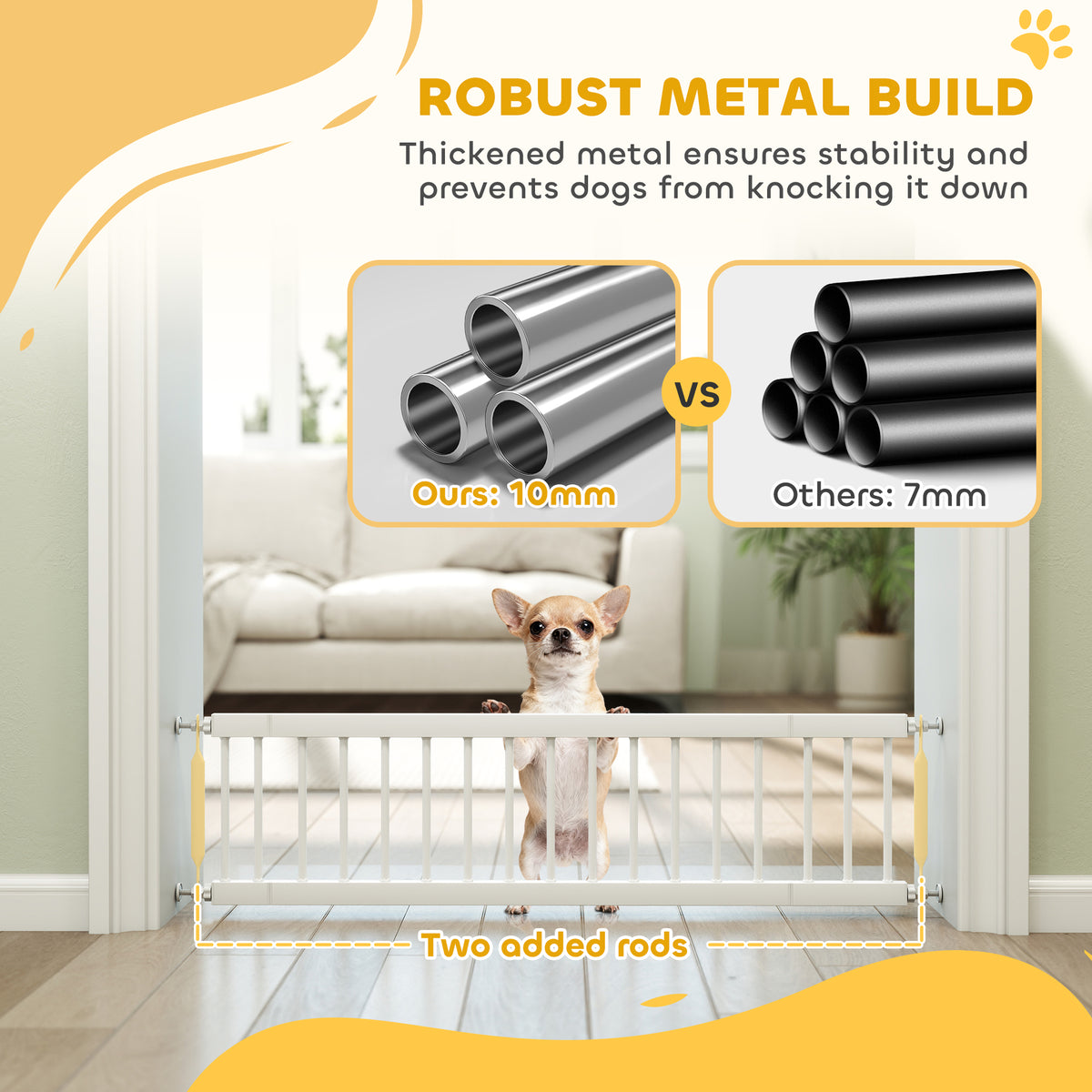 26"-37" Dog Gate, Adjustable Pet Gate, Fits 10" Tall with 2 Extension – view 12