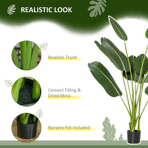 5FT Artificial Banana Tree Faux Decorative Plant in Nursery Pot for Indoor Outdoor Décor
