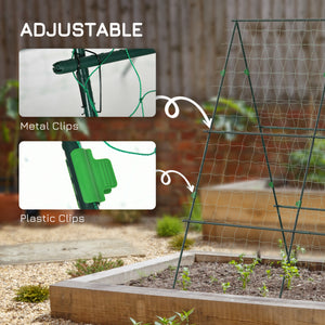 71" x 71" Metal Cucumber Trellis with Netting for Climbing Plants Vegetables, A Frame Tomato Plant Support Tomato Trellis for Vegetable Garden, Patio, Balcony, Green