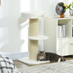 Cat Tree Kitty Tower with Sisal Mat Scratching Post, Cat Bed, Cushion, Perch, 18" x 18" x 36", Brown – view 28