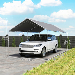 10' x 20' Carport Heavy Duty Galvanized Car Canopy with Included Anchor Kit, 3 Reinforced Steel Cables – view 9