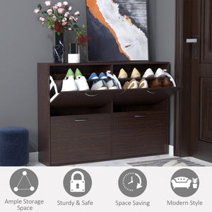 Flip Down Shoe Storage, Multi Cabinet, Wooden Shoe Rack, Entryway Shelf, 4 Drawer Organizer – view 6