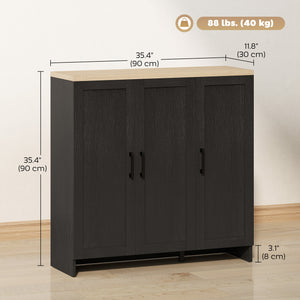 Modern Sideboard Buffet Cabinet, Modern Kitchen Storage Cabinet with 3 Doors Adjustable Shelves – view 2
