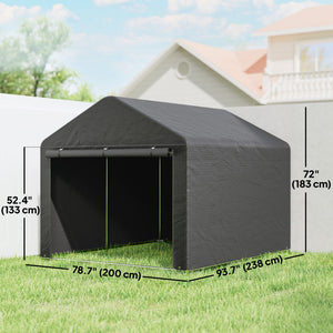6.6' x 7.8' Portable Shed, Waterproof Bike Tent with Roll-up Zipper Door and Reinforced Galvanised Steel – view 9