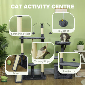 53" Cat Tree, Cat Tower with Scratching Posts, Cat Condo, Beds, Platforms, Toy Balls for Indoor Cats – view 3