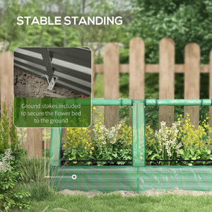 6' x 3' Metal Planter Box with Cover, Raised Garden Bed with Mini Greenhouse for Herbs, Vegetables, Green and Dark Grey